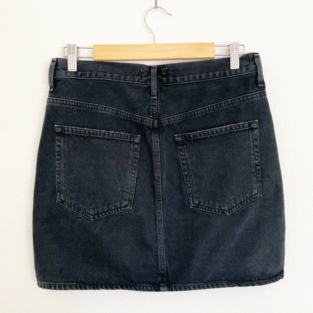 AGOLDE Kat High Rise Pencil Denim Mini Skirt Black - Picture 3 of 6